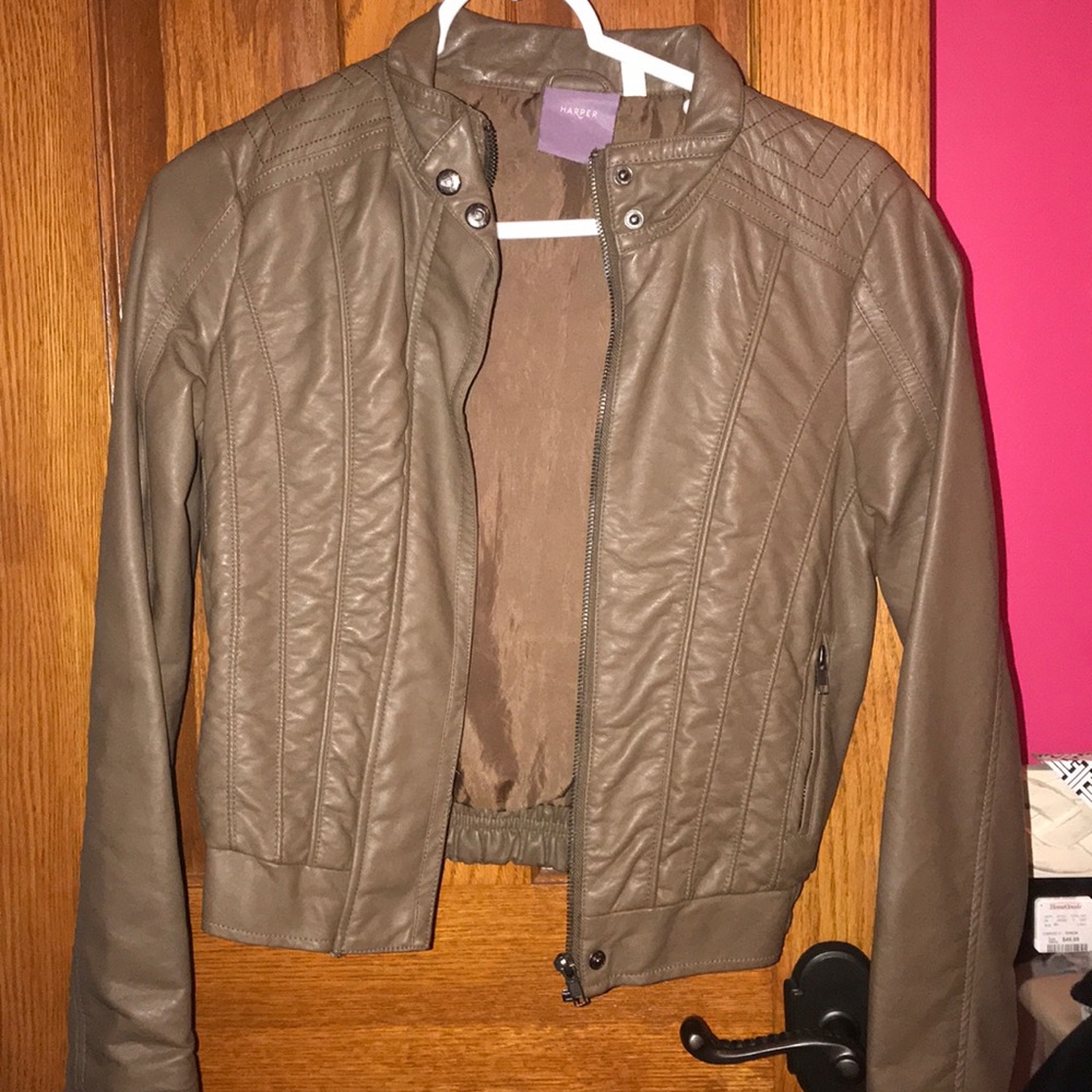 Brown leather jacket